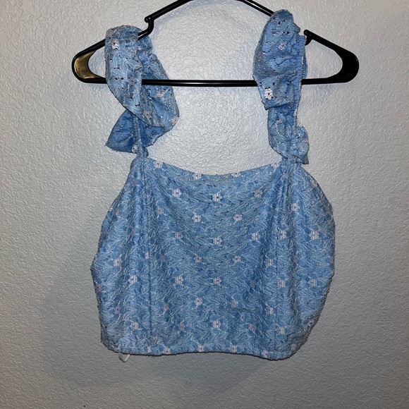 Vero Moda Light Blue Floral Tank Top - Picture 1 of 3